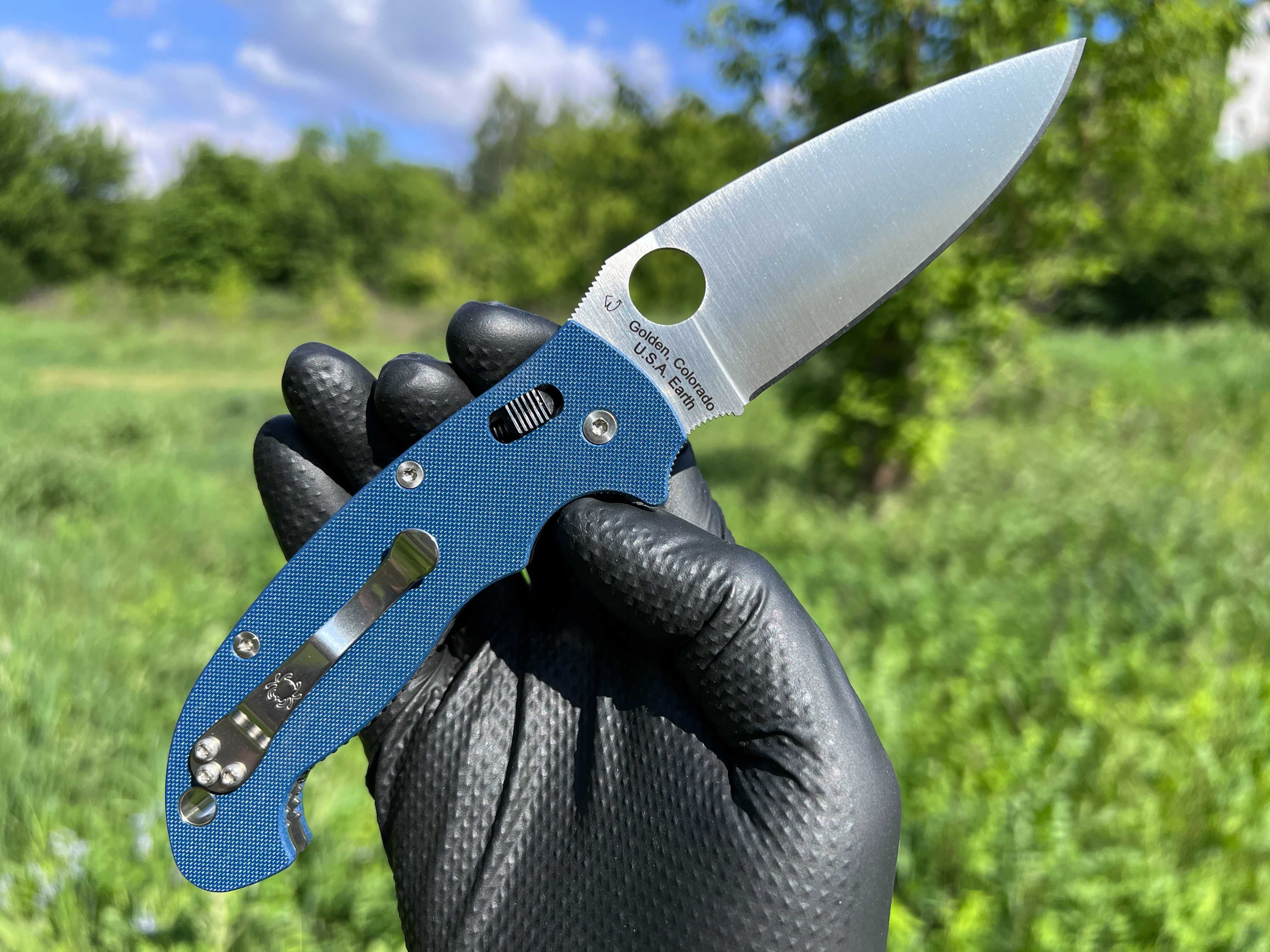 Складний ніж Spyderco Manix 2 XL Cobalt Blue G-10 (3.9" Satin SPY27)