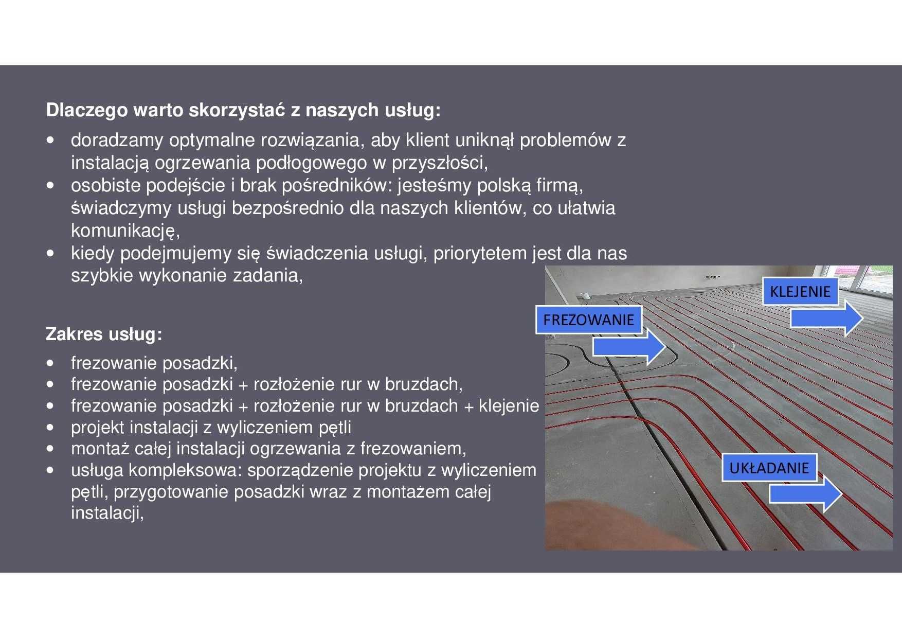 Frezowanie posadzki pod ogrzewanie podłogowe – Czyste powietrze