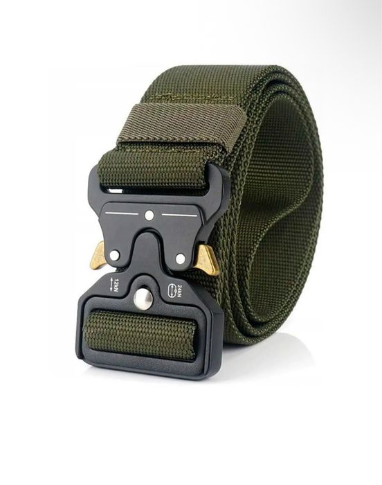 Ремінь тактичний, 120 мм, металева пряжка Cobra Olive, кобра зелений