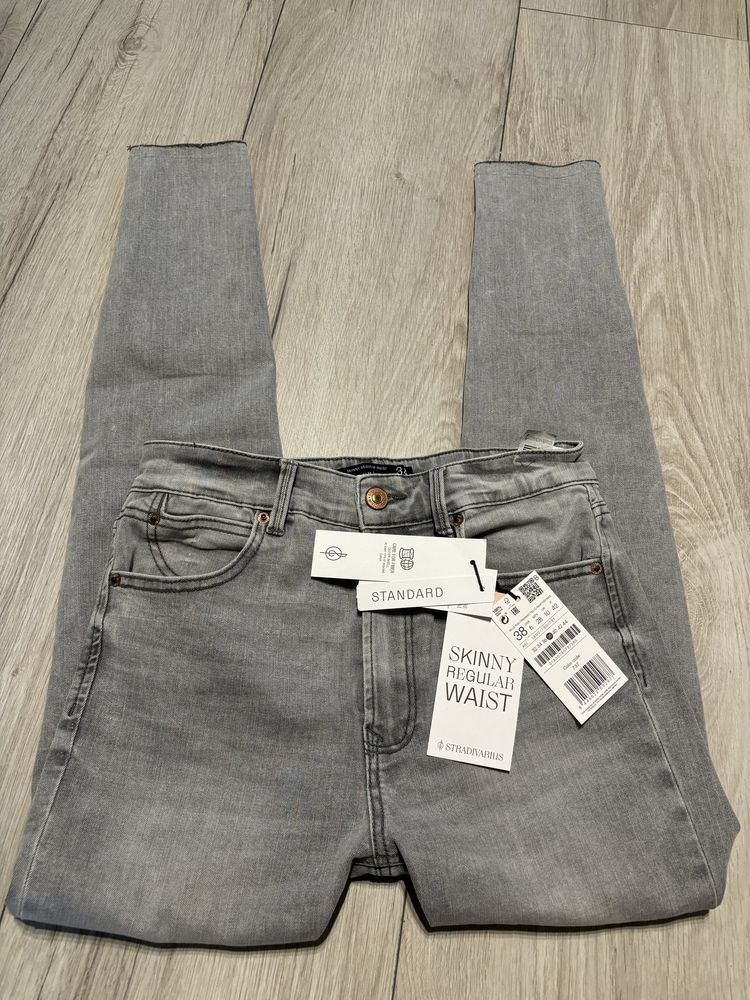 NOWE jeansy STRADIVARIUS 38 szare