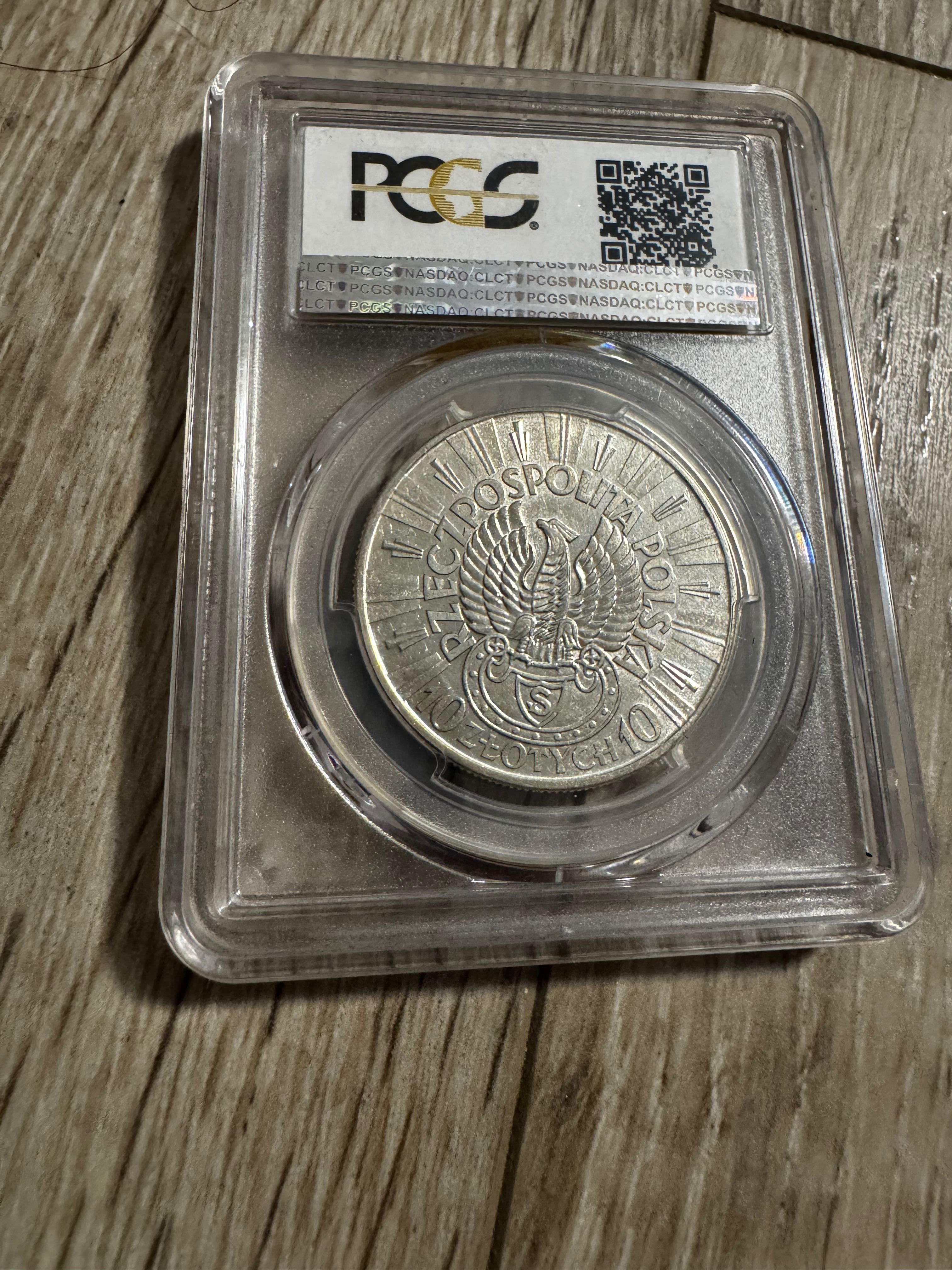 Orzeł strzelecki 10 zł 1934 Piłsudski 1934 grading PCGS