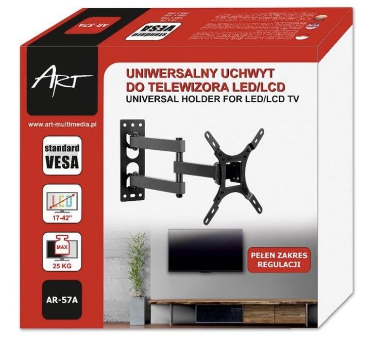 Uchwyt do telewizora ART do TV 17-42 cali AR-57A Czarny