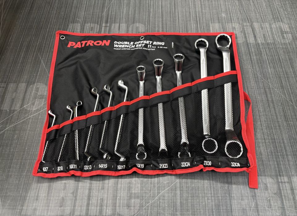 Набір ключів відігнутих накидних на 75грд. 11 предметів (6x36мм)