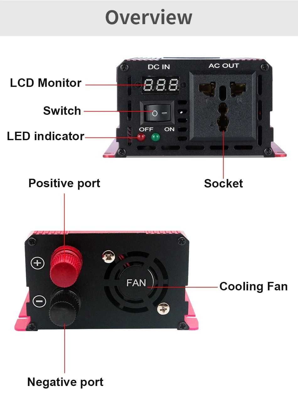 Инвертор 12V --> 220V 50Hz чистая синусоида