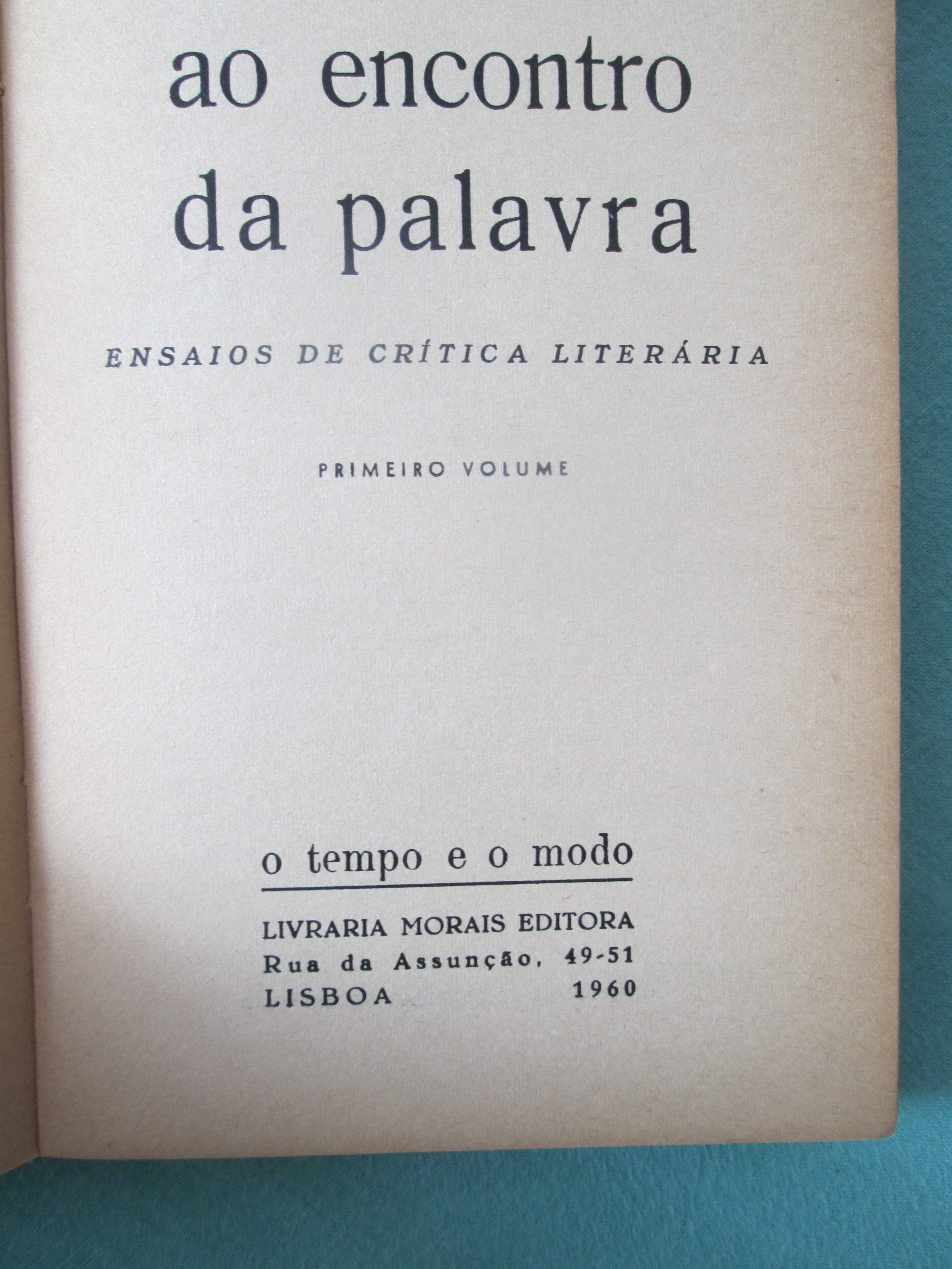 Ao encontro da palavra (I), de Manuel Antunes, s. j.,