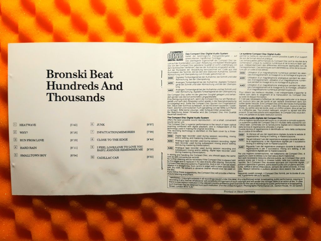 Bronski Beat – Hundreds & Thousands (CD, 1985?)