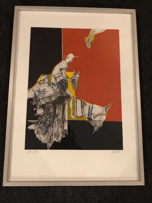 Serigrafia de Velhô (1948) - "El Caballero de la Triste Figura"