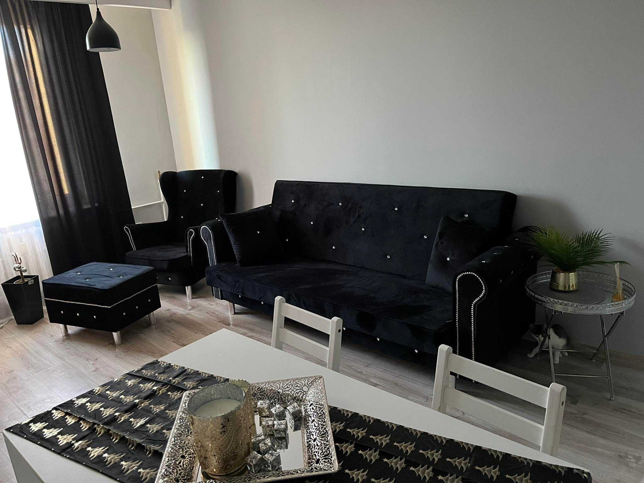 RATY komplet zestaw Chesterfield kanapa sofa rozkładana wersalka uszak