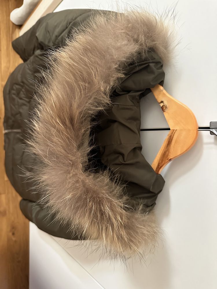 Khaki kurtka zimowa damska ciepla XL