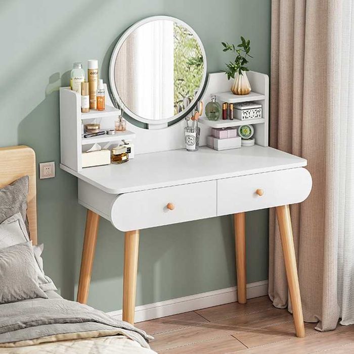 NOWA TOALETKA Damska Do Domu Pokoju Szafka Stolik Z Lustrem Loft Biała