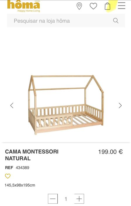 Cama montessori e colchão