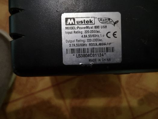 Защита Вашей Техники ИБП 800VA Mustec USB (с стабилизатором)