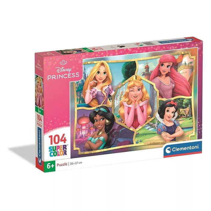 Puzzle Clementoni Disney Princess Retratos 38x27cm 104 peças
