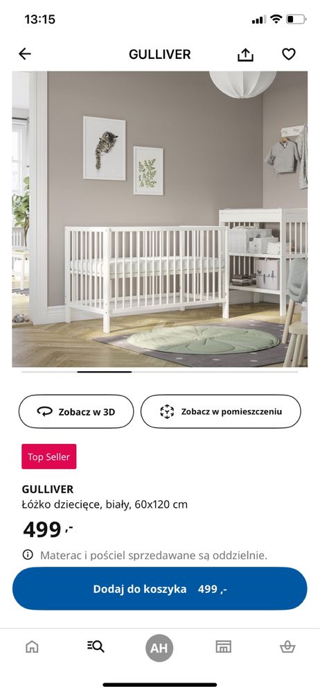 Łożeczko dzieciece gulliver ikea gratis materac