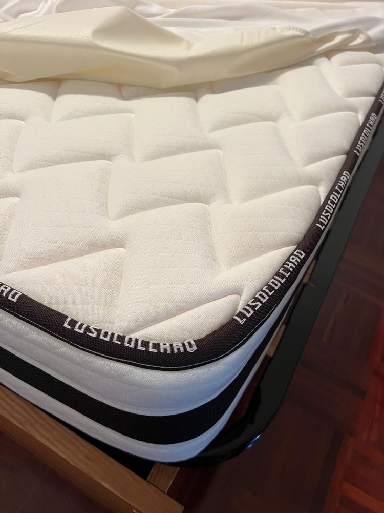 Cama casal + colchao Lusocoochão ortopédico