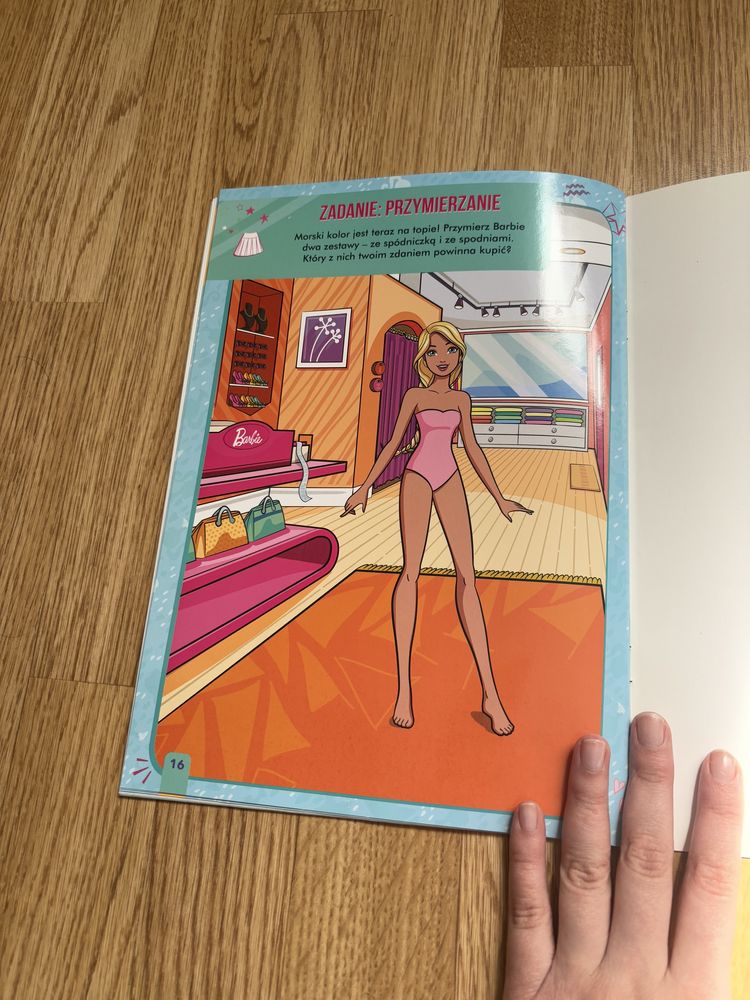 Książka dla dzieci dziewczynek do zabawy Barbie moda