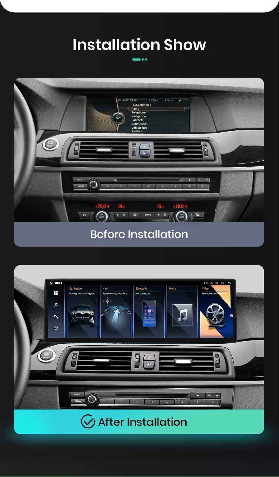 Radio BMW F10, F11 android 14,9" - wersja 8GB+128GB CIC