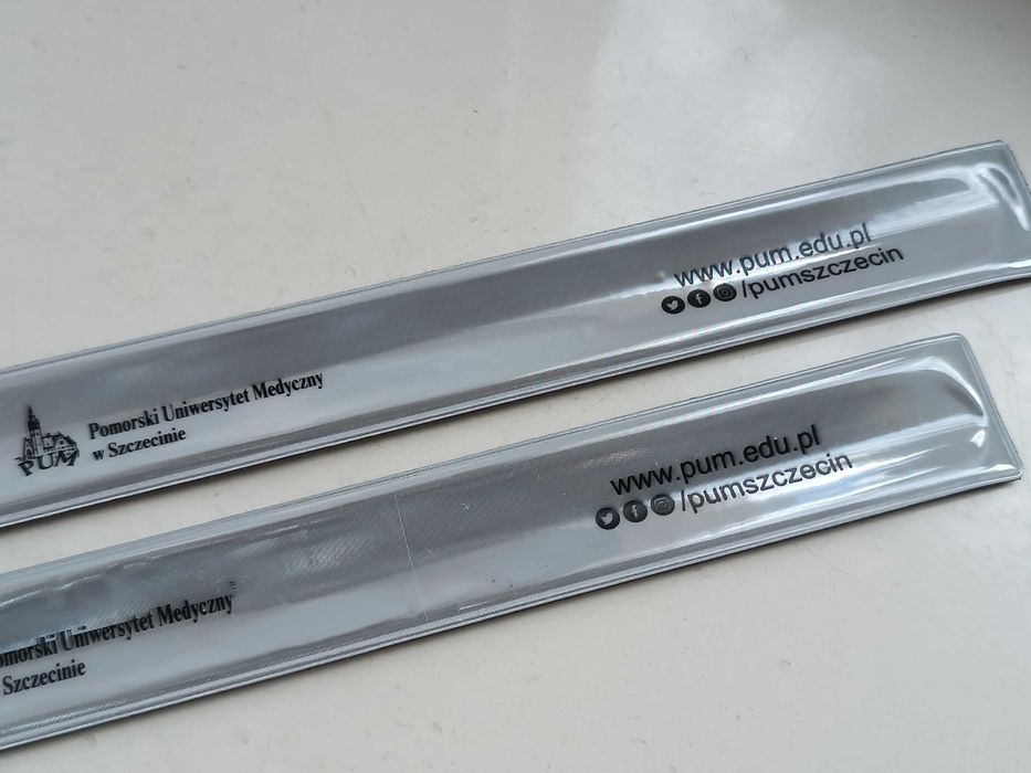 Opaska odblaskowa odblaski na rękę rower wózek samozaciskowa biała