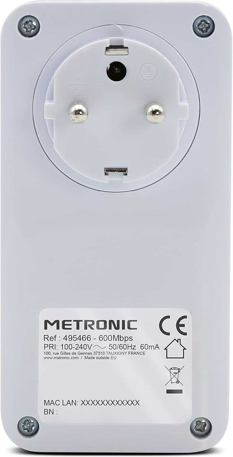 Gniazdo netsocket CPL 600 MB/s z 1 portem Fast Ethernet 100 MB/s