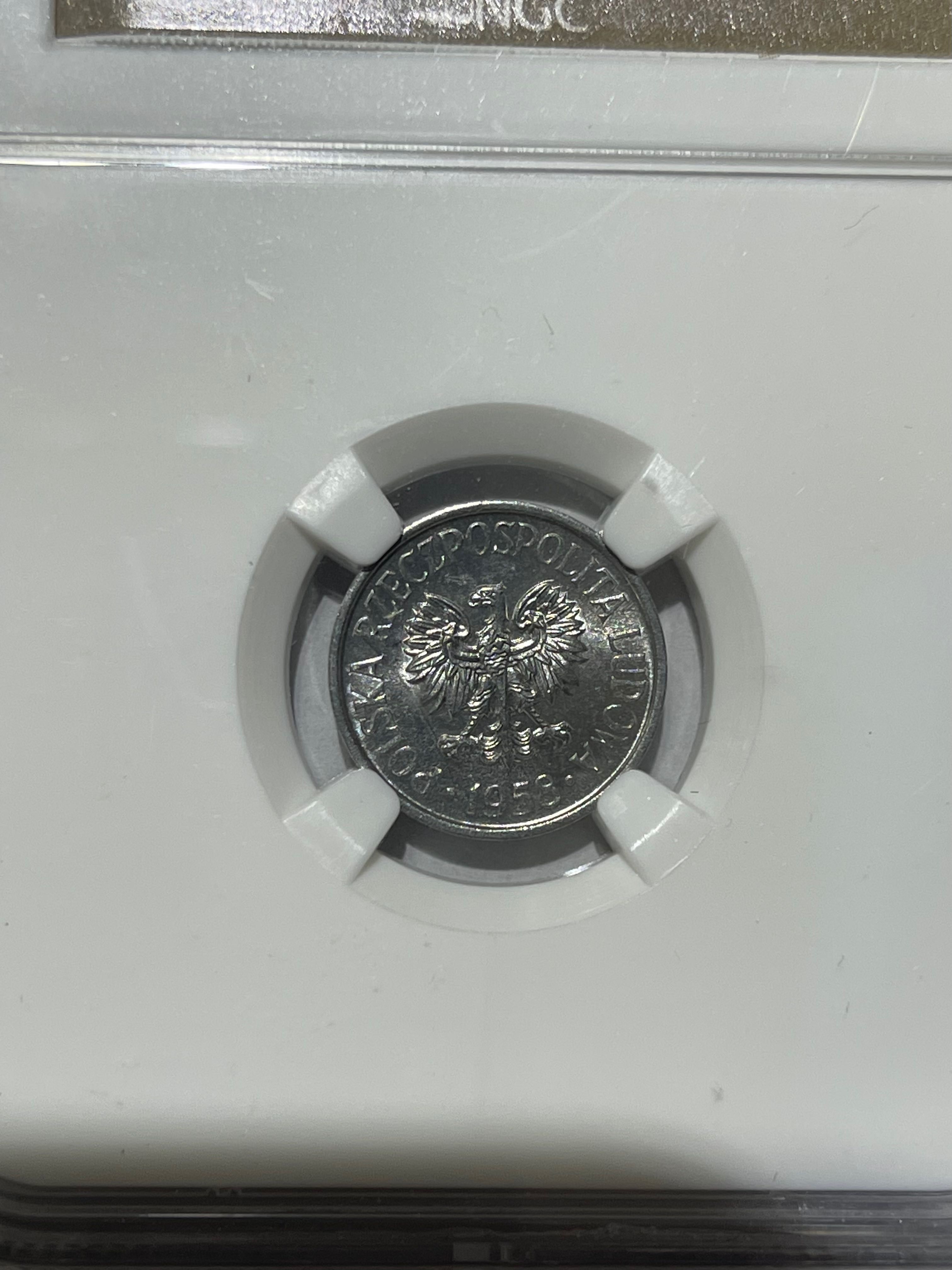 5 groszy 1958 NGC MS64 stary grading