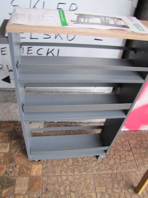 Kesper Regał wnękowy na kółkach, szary wyciągana półka na akcesoria