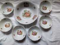 Miska + 6 salaterek Ćmielów porcelana