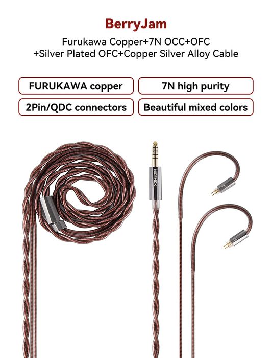 Kabel zbalansowany NICEHCK BerryJam 4.4mm 0.78