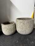 Zestaw donic betonowych, duże donice ogrodowe 35 cm, 28 cm