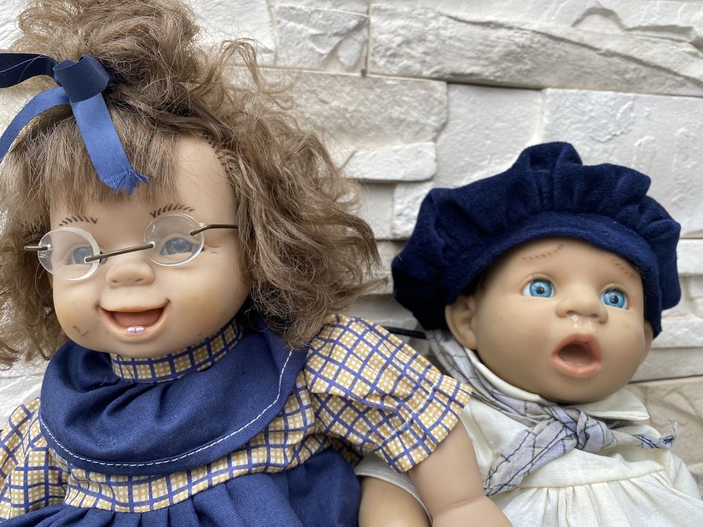 Stare lalki kolekcjonerskie lalka Ania i Stasiu jedna dusza dwa ciala