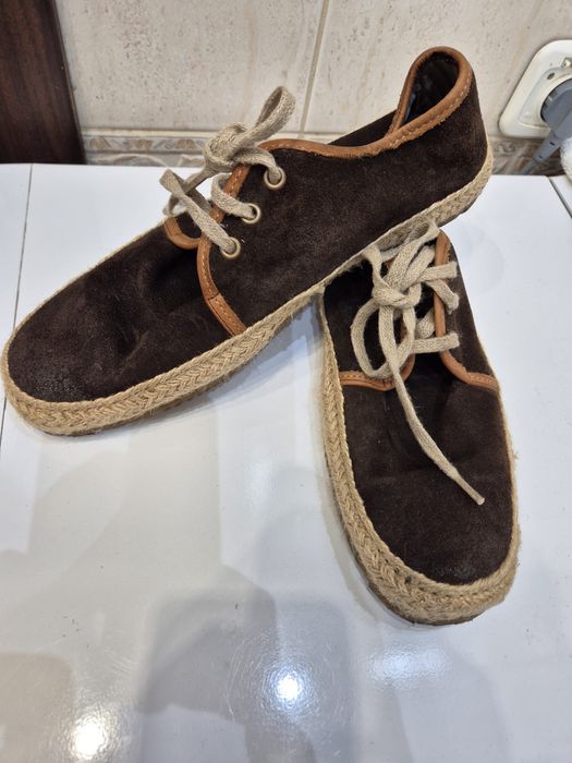 Męskie lekkie brązowe buty, wiązane espadryle Vagabond  Rozmiar 42