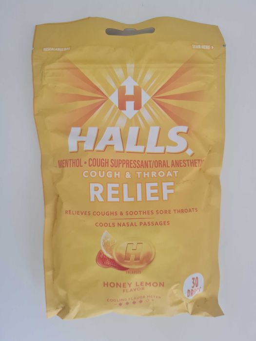 Pastilha Halls para tosse e garganta - Mel e Limão - 30 unidades