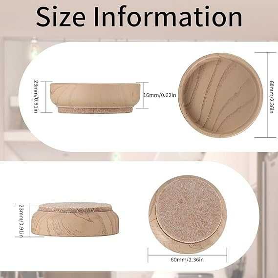 Okrągłe kółka filcowe do mebli, antypoślizgowe ochraniacze 8 szt 6 cm