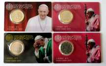 Moedas Coincard 2 Euros e 1 Euro Vaticano