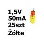 Żarówka miniaturowa żółta 3x7mm 1,5V 50mA 25szt