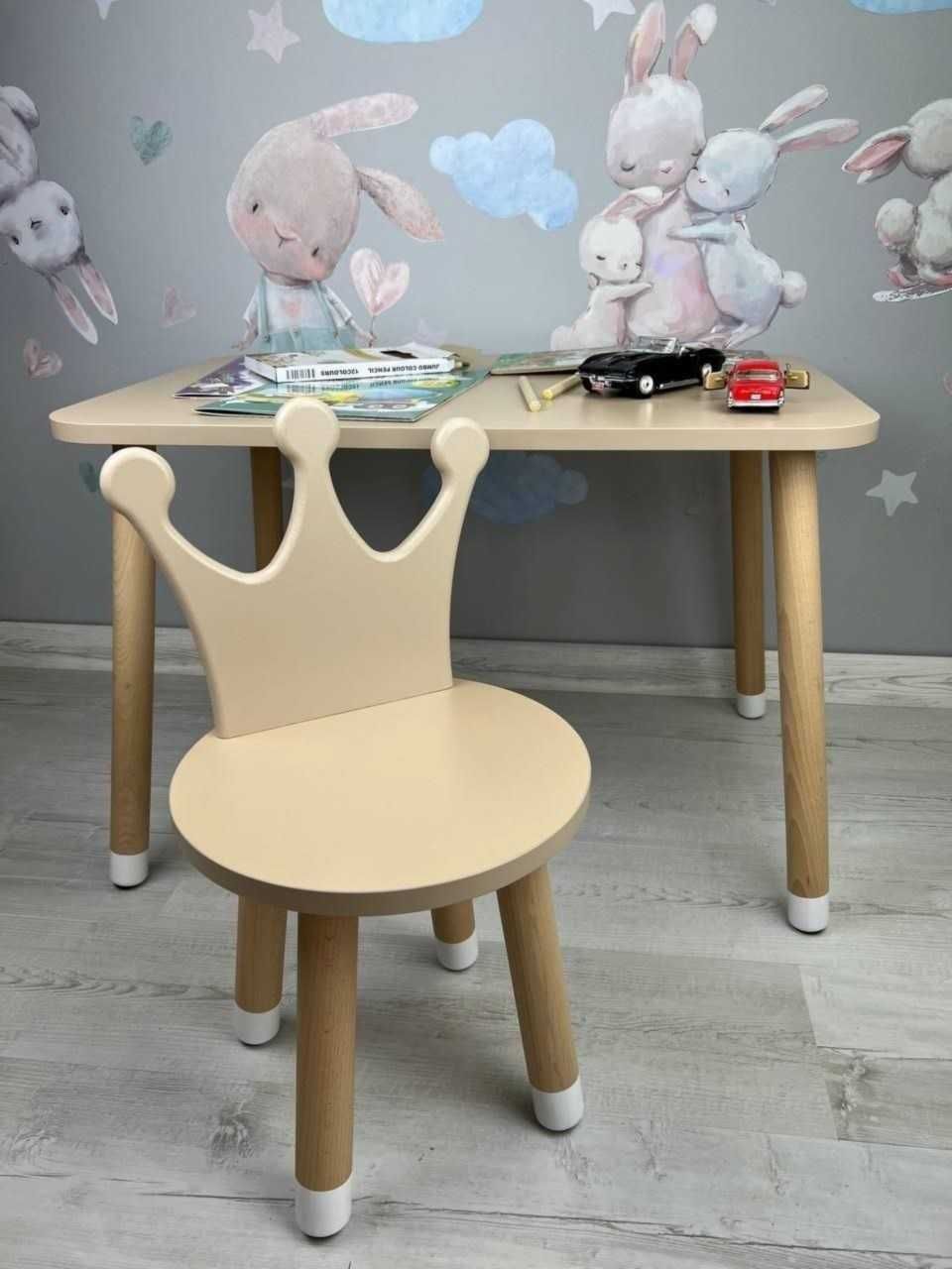 Столик детский деревянный и стульчик для игр Собственное производство