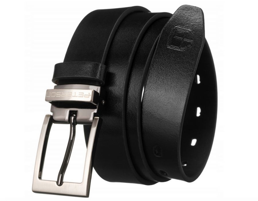 skórzany, wąski pasek męski z klasyczną klamrą - peterson 95