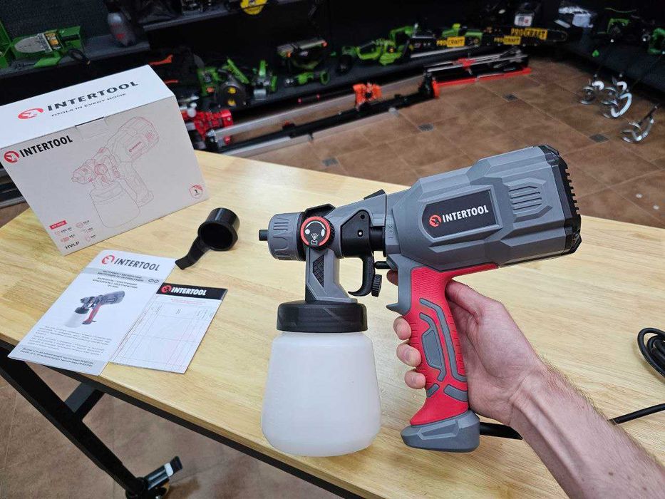 Електричний Краскопульт INTERTOOL Вмісткий бачок, Рівномірне нанесення