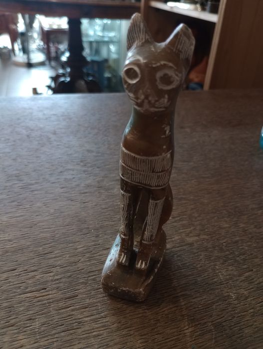 Egipska figurka Kota kamień marmur Okazja