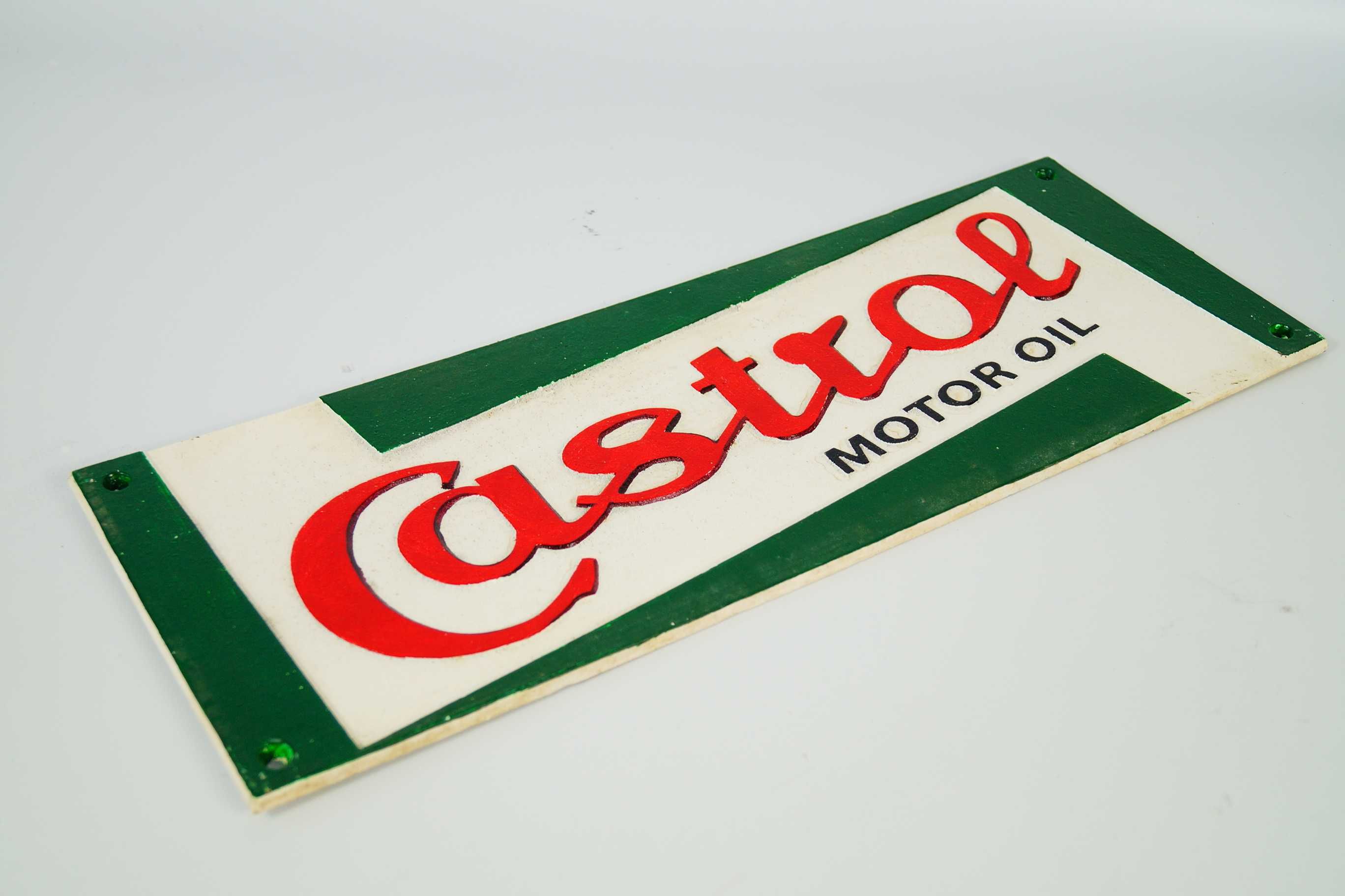 CASTROL MOTOR OIL żeliwna zawieszka szyld mechanik warsztat