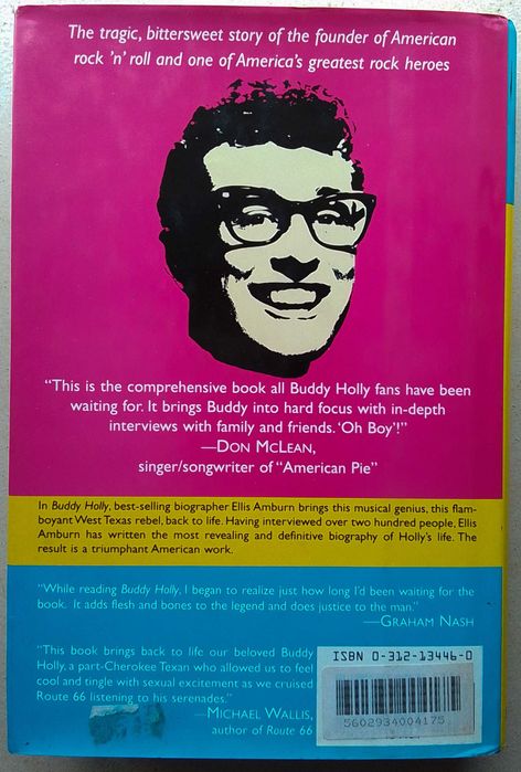 Edição inglesa de capa dura da biografia de Buddy Holly