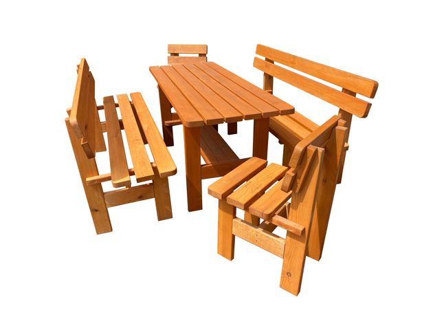 Komplet mebli ogrodowych stół ławki krzesła TIK