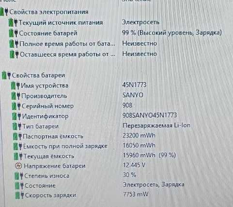 Аккумулятор (45N1773) для Lenovo X240 X250 X260 X270 T440 T450 T460 2ч