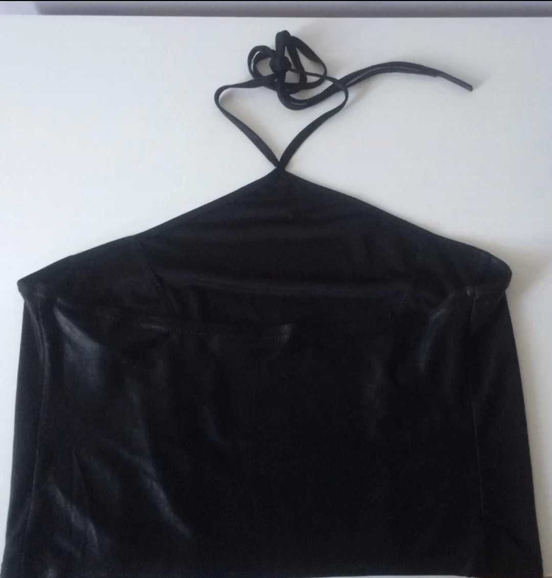 Czarny crop top bluzka gothic visual kei gotyk punk glam rock