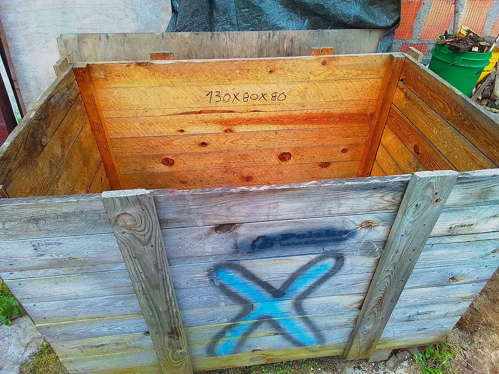 Drewniane skrzynie transportowe kompost skrzyniopaleta pudło pojemnik