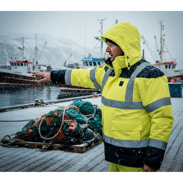 Podgrzewana ocieplana kurtka zimowa robocza ostrzegawcza L - Fulton