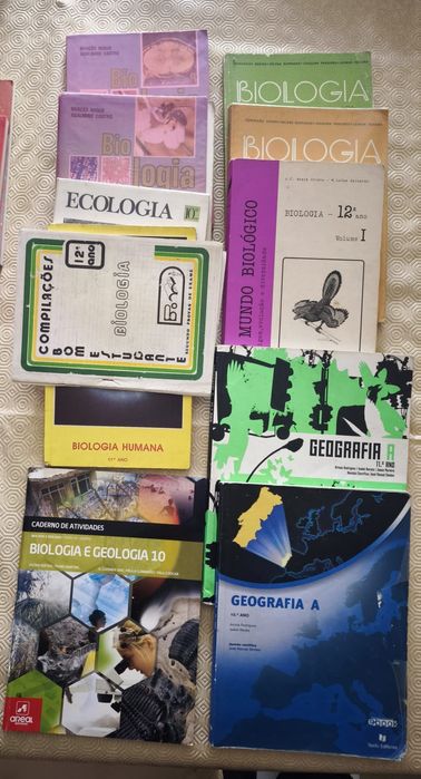 Livros escolares - conjunto de biologia, geografia e ecologia /portugu