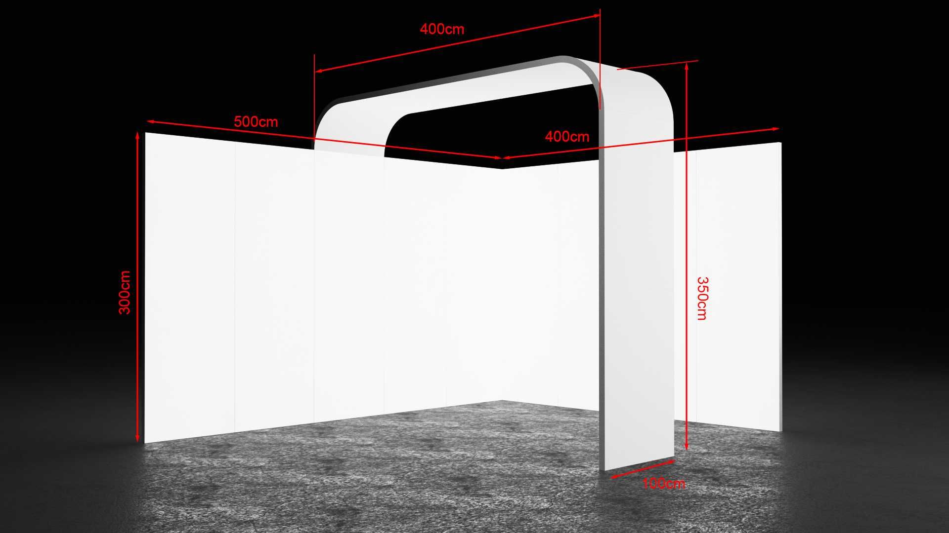 Stoisko targowe modułowe podświetlane LED - typu premium 500x400x300cm