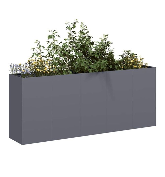 Doniczka Antracyt 200x40x80 cm Stal walcowana na zimno