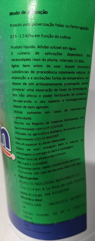 AUXYM OLIGO 1L Adubo liquido