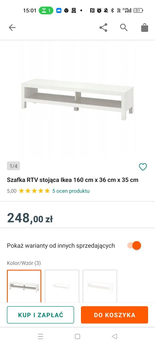 Nowa szafka RTV biała